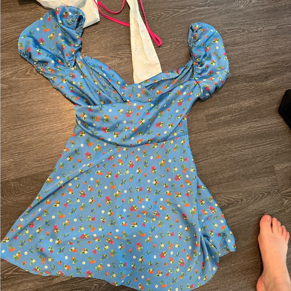 Zara Blue Floral Mini Dress
